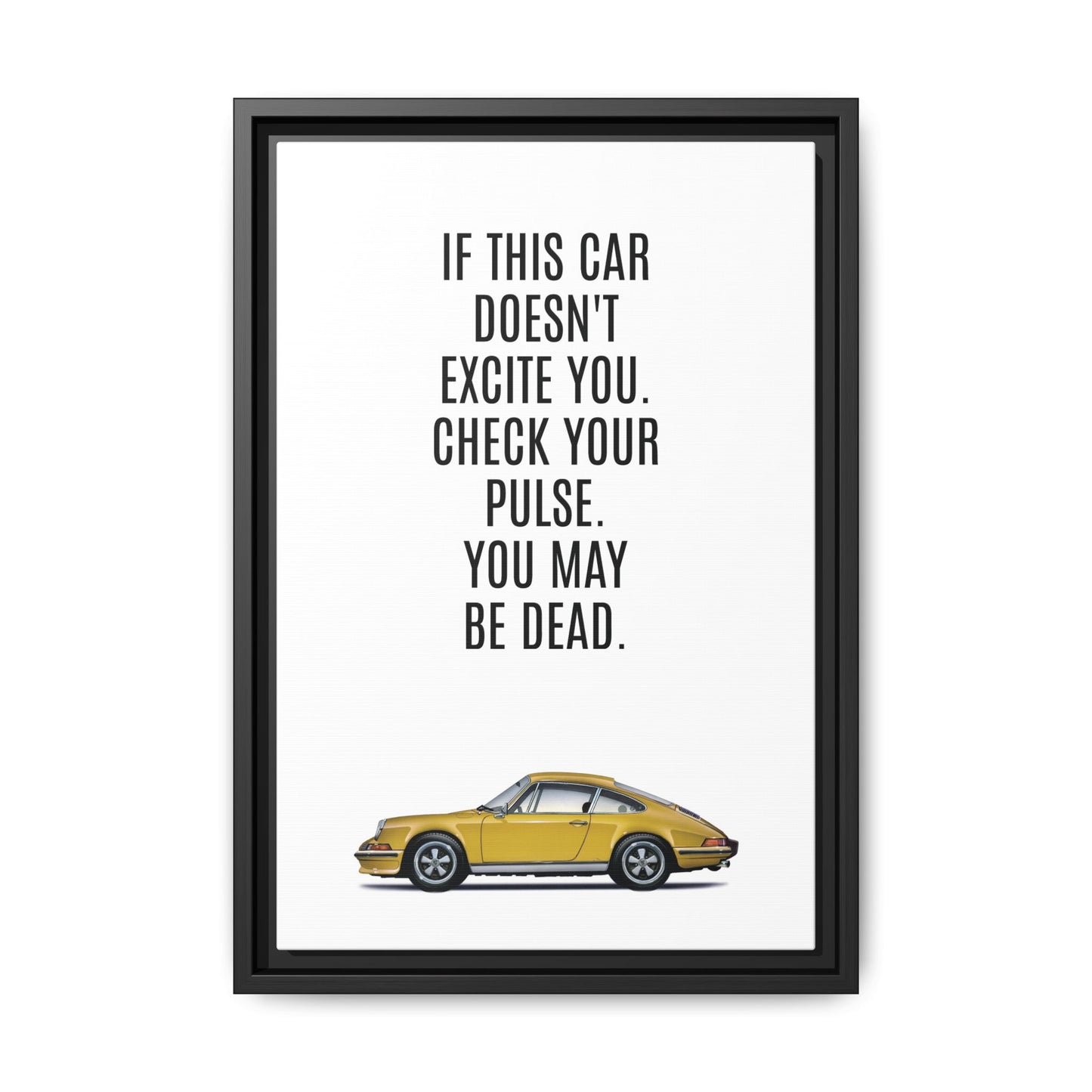 1973 911 (color) Matte Canvas with black frame. Inspired from old Porsche ad's