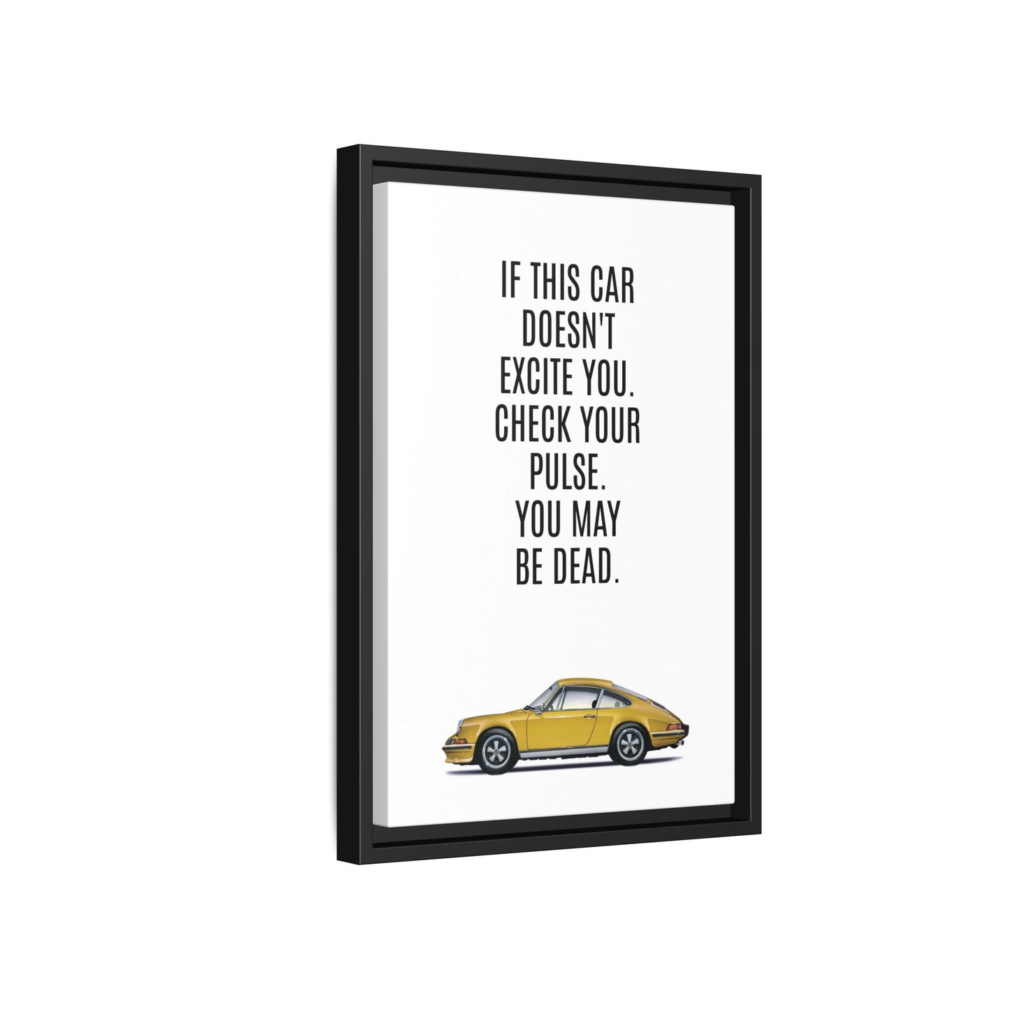 1973 911 (color) Matte Canvas with black frame. Inspired from old Porsche ad's