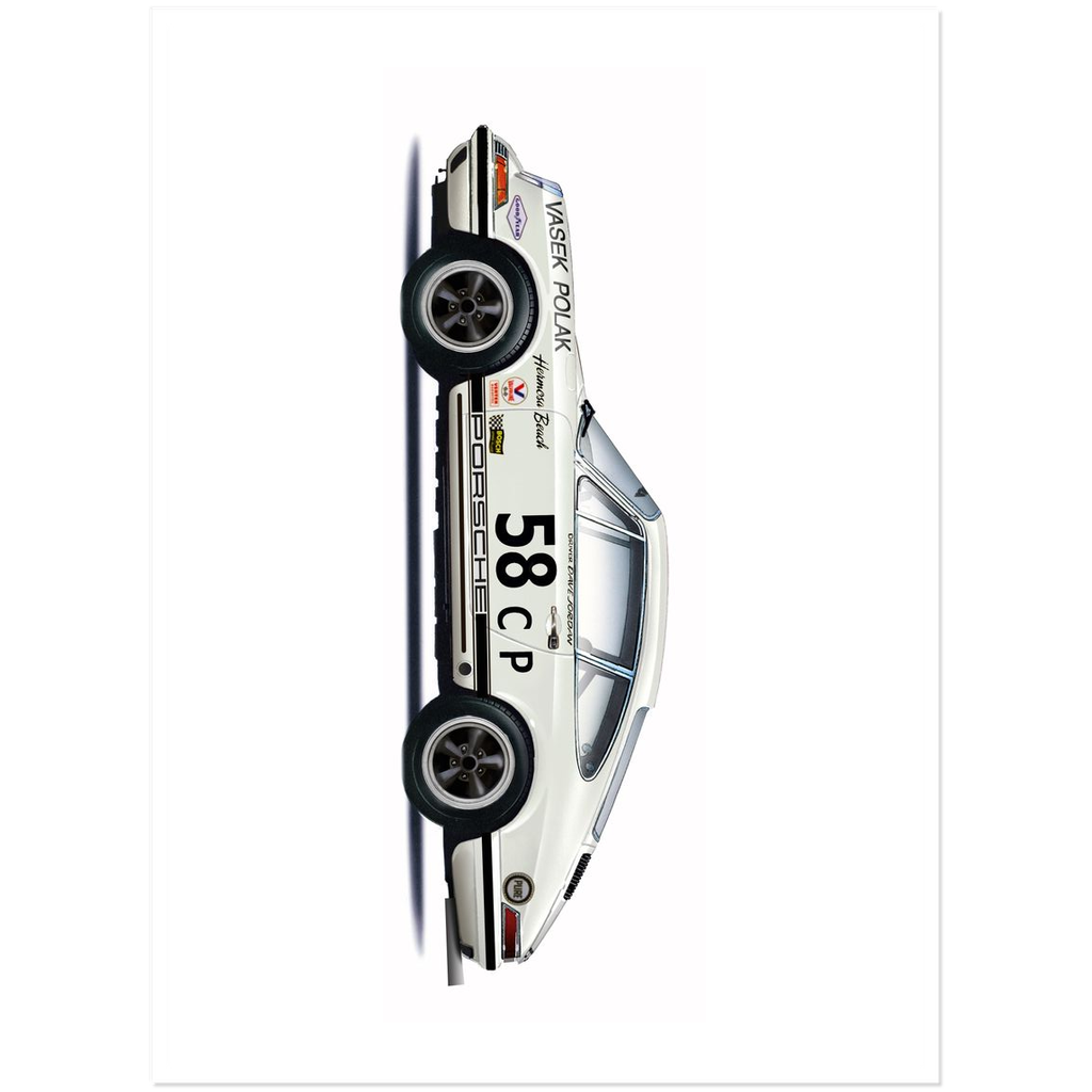 Porsche WHITE three pack Die Cut Stickers