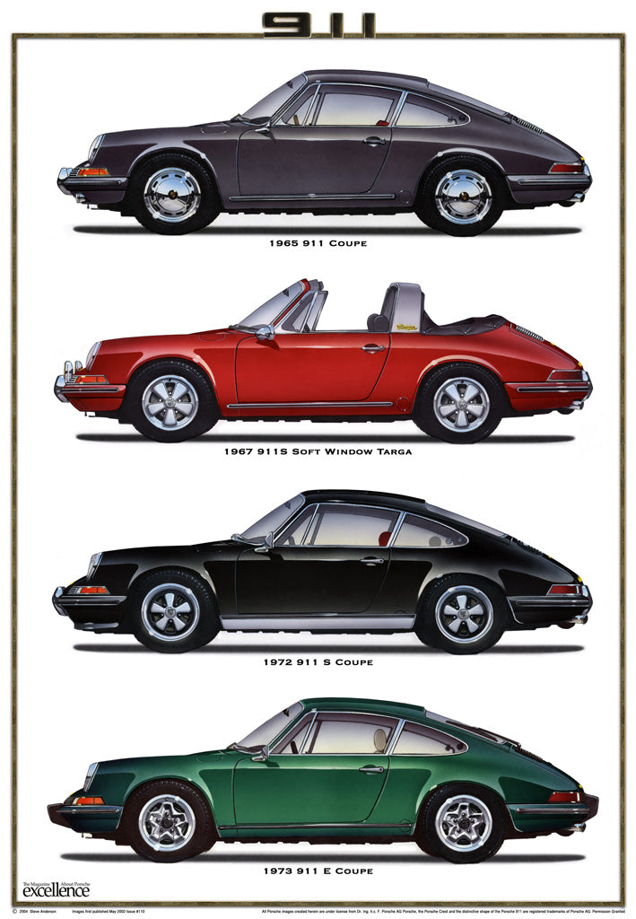 SIGNED Porsche Early 911 print