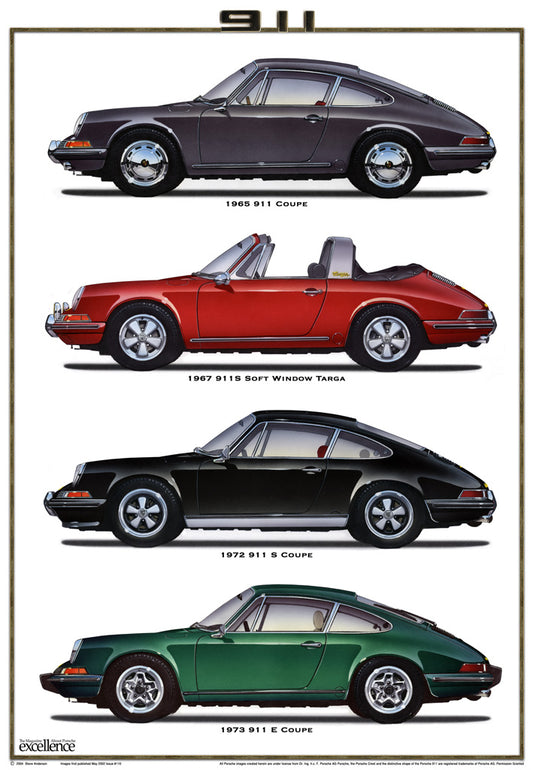 SIGNED  Porsche Early 911 print